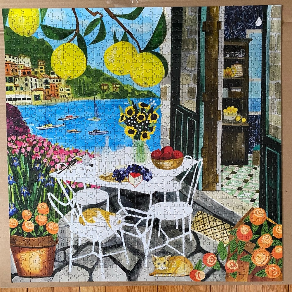 Eeboo Jigsaw Puzzle Cats in Positano 1000 Pieces Complete - Picture 6 of 12